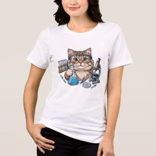 Camiseta Triblenda Gato de laboratorio científico - Divertido de vuel