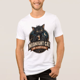 Camiseta Triblenda Gato de Medianoche Club No Duerme Café Gato Negro