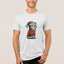 Camiseta Triblenda Gato de Navidades de corte