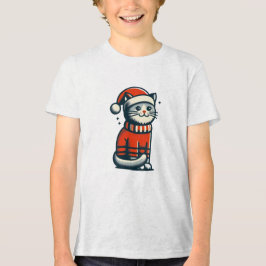Camiseta Triblenda Gato de Navidades de corte