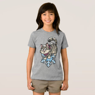 Camiseta Triblenda Gato de Nieve Siberiano de Invierno