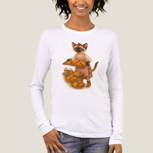 Camiseta Triblenda Gato de otoño con panadería para Acción de Gracias