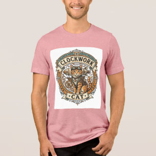 Camiseta Triblenda Gato de relojería Gato Steampunk Arte vectorial vi