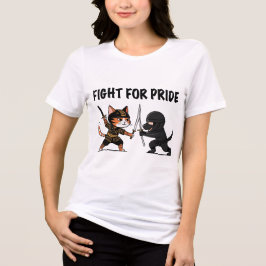 Camiseta Triblenda Gato de Samurai vs Perro Ninja - Epic Animal Showd