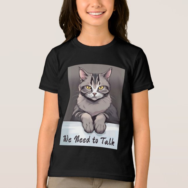 Camiseta Triblenda Gato de Stern Tabby exige una conversación seria (Anverso)