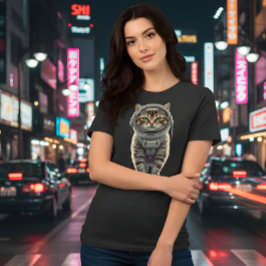 Camiseta Triblenda Gato de tabla cósmica: Tee del Explorador de espac
