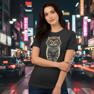 Camiseta Triblenda Gato de tabla cósmica: Tee del Explorador de espac