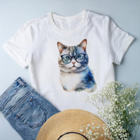 Gato de tabla gris acuarela personalizado