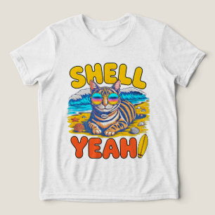 Camiseta Triblenda Gato de Verano Caparazón Sí Divertido Regalo Retro