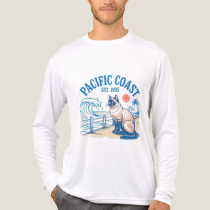 Camiseta Triblenda Gato de Verano Retro Costa para Hombres – Vibra de