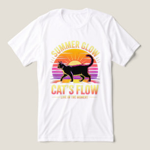 Camiseta Triblenda Gato de Verano Retro Glow - Gato Divertido de Play