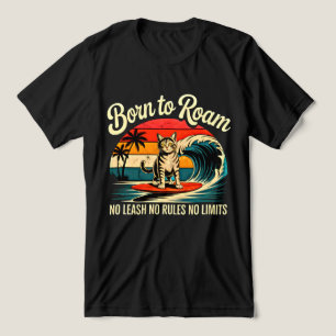 Camiseta Triblenda Gato de Verano Sin Correa Sin Reglas Felino Divert