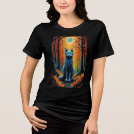 Camiseta Triblenda Gato del bosque otoñal con fidelidad feroz