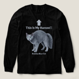 Camiseta Triblenda Gato divertido Azul Ruso – Este es mi humano