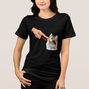 Camiseta Triblenda Gato Divertido Boop en la Nariz