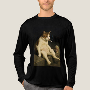 Camiseta Triblenda Gato Divertido con Cigarrillo Meme de Gatos Divert