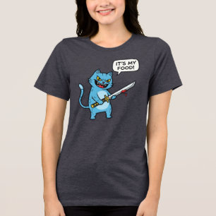 Camiseta Triblenda Gato Divertido con Espada