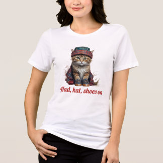 Camiseta Triblenda gato escocés disfrazado - tenía zapatos gorras en
