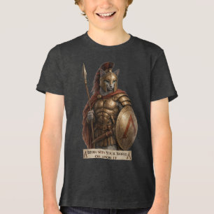 Camiseta Triblenda Gato Espartano Azul Ruso