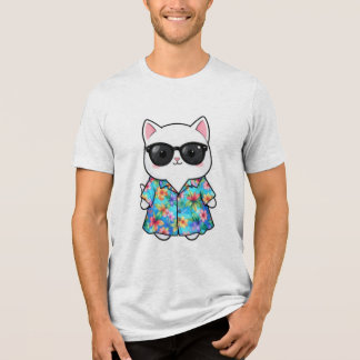 Camiseta Triblenda Gato genial con gafas de sol