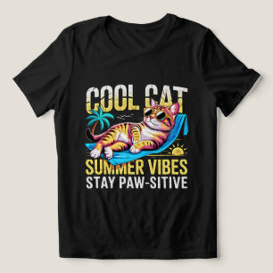 Camiseta Triblenda Gato Genial de Verano para Mujeres - Divertidas Vi