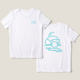 Camiseta Triblenda Gato Geométrico Abstracto Construcción de Línea