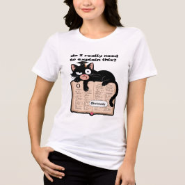 Camiseta Triblenda Gato gracioso en un libro con cita sarcástica