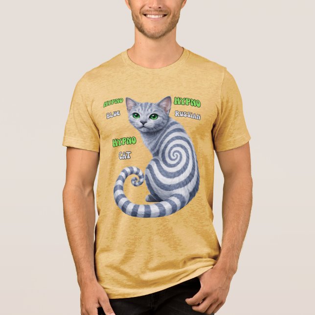 Camiseta Triblenda Gato Hipno Azul Ruso (Anverso)