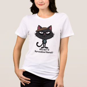 Camiseta Triblenda Gato Hipster con gafas y Gorra - Vibes Guay