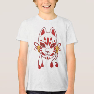 Camiseta Triblenda Gato lindo - Máscara tradicional japonesa de Fox c