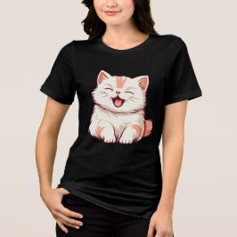 Camiseta Triblenda Gato lindo - Ríe a menudo