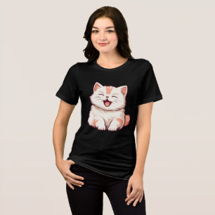 Camiseta Triblenda Gato lindo - Ríe a menudo