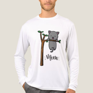 CAMISETA TRIBLENDA GATO MIAU EN EL ÁRBOL