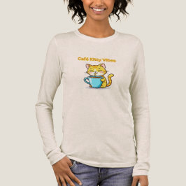 Camiseta Triblenda **Gato mono bebiendo café – Adorable gato bebiendo