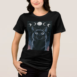 Camiseta Triblenda Gato negro de gótico, regalo de Gótico, gato negro