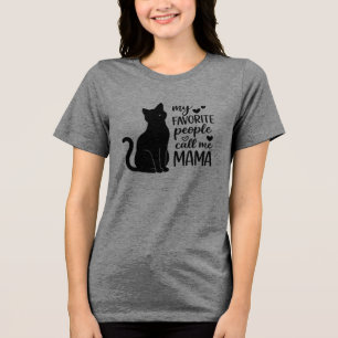 Camiseta Triblenda Gato negro divertido Mi gente favorita me llama MA