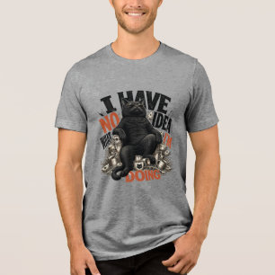 Camiseta Triblenda Gato Negro Divertido – No Tengo Ni Idea De Lo Que