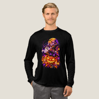 Camiseta Triblenda Gato Negro Fantasma de Halloween