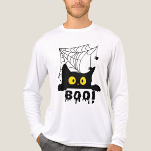 Camiseta Triblenda Gato negro mirando tela de araña Boo lindo