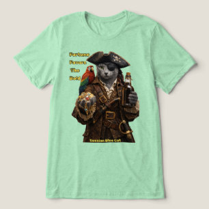 Camiseta Triblenda Gato Pirata Azul Ruso: La Fortuna Favorece a los A