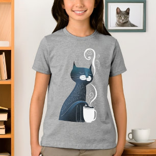 Camiseta Triblenda Gato Probar Temperatura Del Té Con Cola