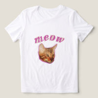 Gato Real Divertido – Diseño de Meme "Miau" – Ca H