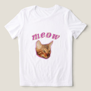 Camiseta Triblenda Gato Real Divertido – Diseño de Meme "Miau" – Ca H