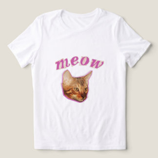 Camiseta Triblenda Gato Real Divertido – Diseño de Meme "Miau" – Ca H