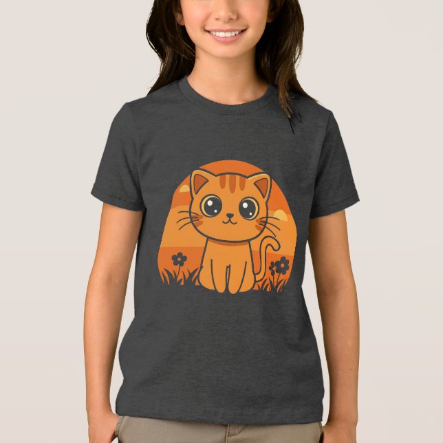 Camiseta Triblenda Gato retro (Anverso)