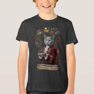 Camiseta Triblenda Gato Russian Blue Vivaldi: Un Legado Vibrante