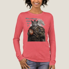 Camiseta Triblenda Gato Samurái Azul Ruso