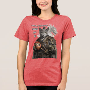Camiseta Triblenda Gato Samurái Azul Ruso