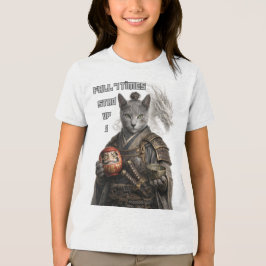 Camiseta Triblenda Gato Samurái Azul Ruso
