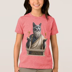 Camiseta Triblenda Gato Socrates Azul Ruso